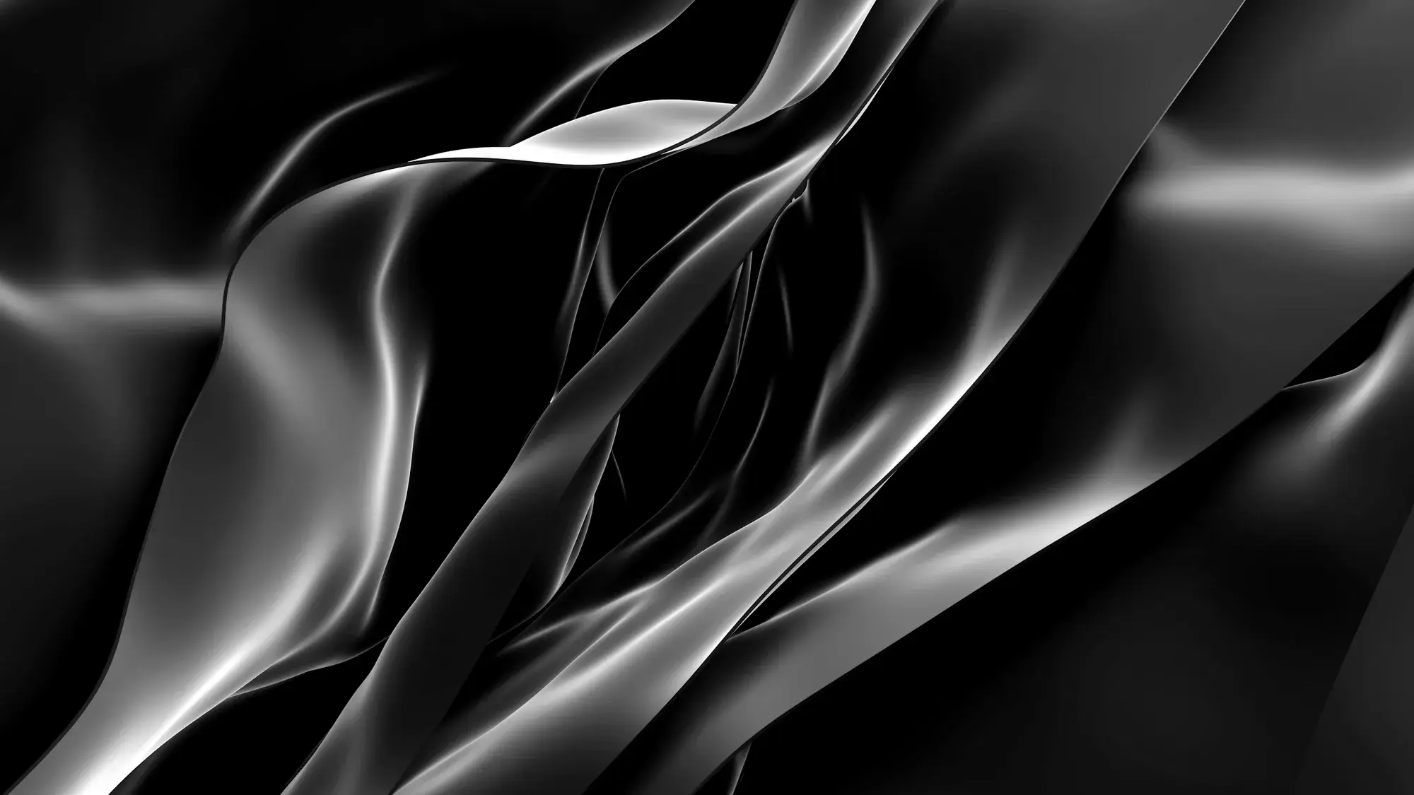Abstract flowing metallic form